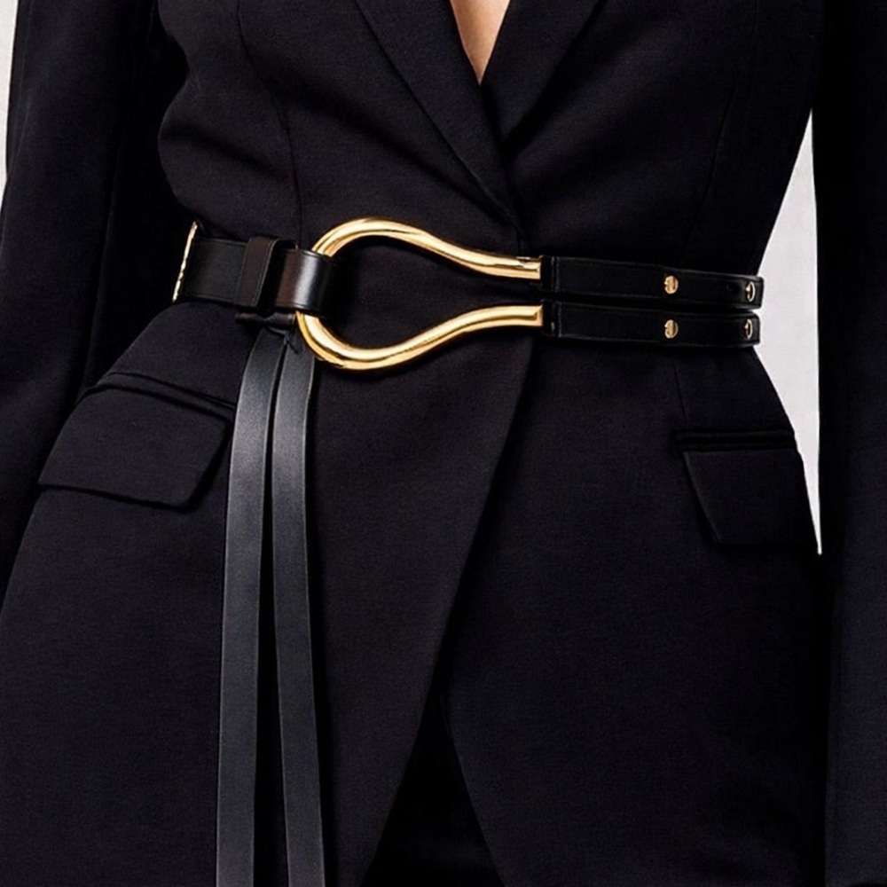 Double Loop Black/Gold Belt